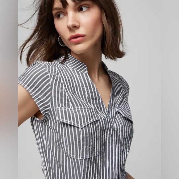 White House Black Market Striped Utility Midi. Size - 0P. - Picture 2 of 13